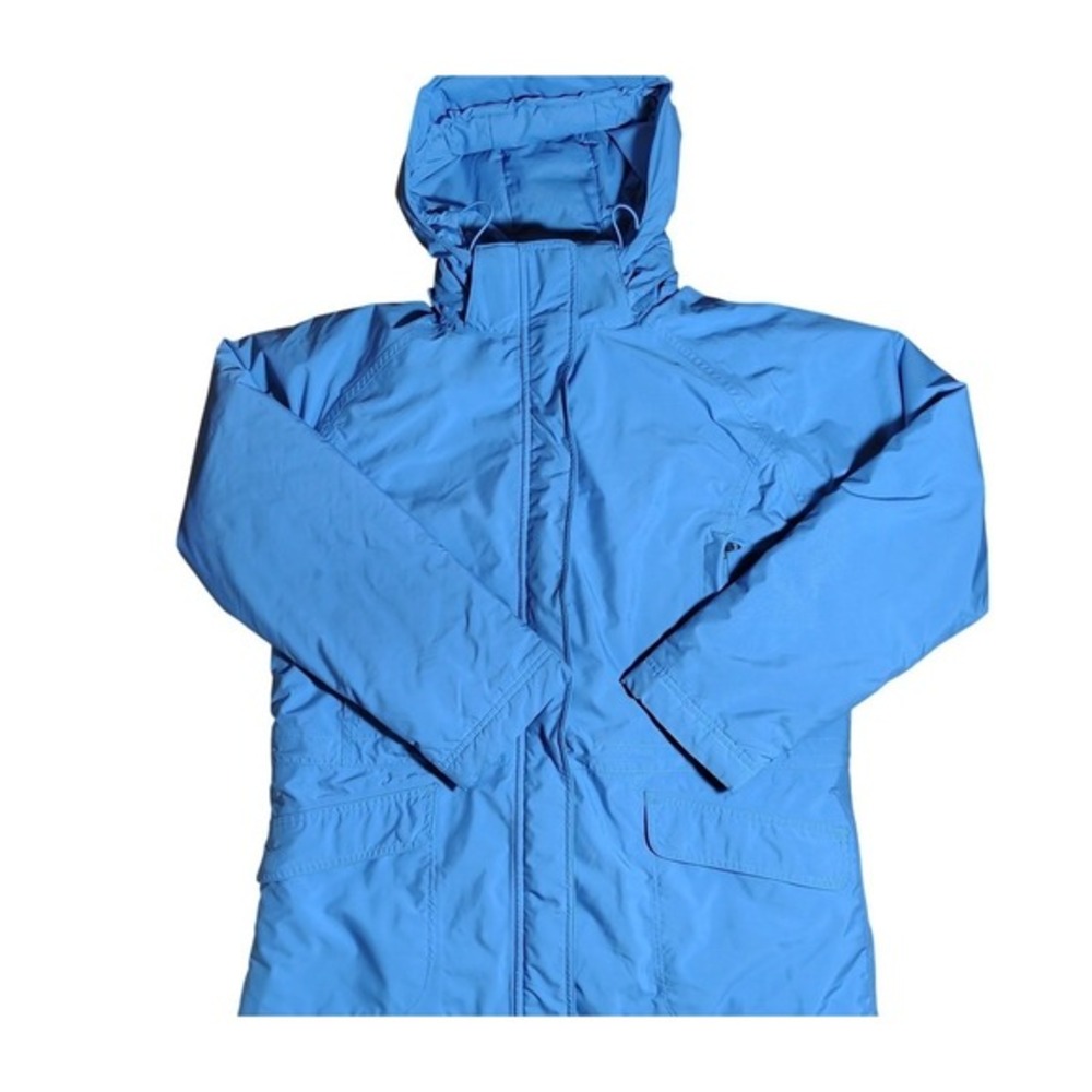 LL Bean Women's Blue Insulated Parka Winter Coat Hooded Jacket M outdoor‎